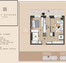 2 camere in FIRST ESTATES PIPERA cu loc parcare exterior inclus Bucuresti/Pipera