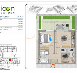 2 camere in Icon Garden Residence cu loc parcare subteran inclus Bucuresti/Mosilor