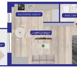 2 camere in SVN Development Canton 71 cu loc parcare exterior inclus Bucuresti/Aviatiei
