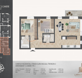 3 camere in Larss Residence cu loc parcare exterior inclus Bucuresti/Theodor Pallady