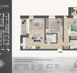 3 camere in Larss Residence cu loc parcare exterior inclus Bucuresti/Theodor Pallady