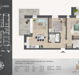 3 camere in Larss Residence cu loc parcare exterior inclus Bucuresti/Theodor Pallady
