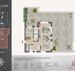 3 camere in Larss Residence cu loc parcare exterior inclus Bucuresti/Theodor Pallady