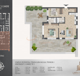 3 camere in Larss Residence cu loc parcare exterior inclus Bucuresti/Theodor Pallady