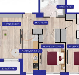 3 rooms in Aviatiei Nord Rezidential with outdoor parking included Bucuresti/Aviatiei