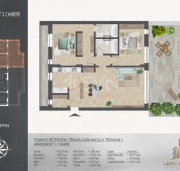 3 rooms in Larss Residence with outdoor parking included Bucuresti/Theodor Pallady