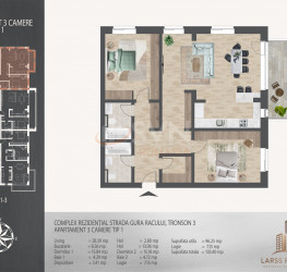 3 rooms in Larss Residence with outdoor parking included Bucuresti/Theodor Pallady