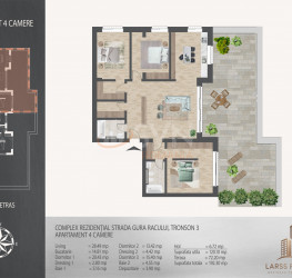 4 camere in Larss Residence cu loc parcare exterior inclus Bucuresti/Theodor Pallady