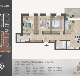 4 rooms in Larss Residence with outdoor parking included Bucuresti/Theodor Pallady