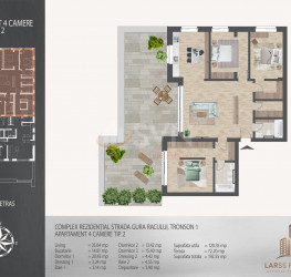 4 rooms in Larss Residence with outdoor parking included Bucuresti/Theodor Pallady