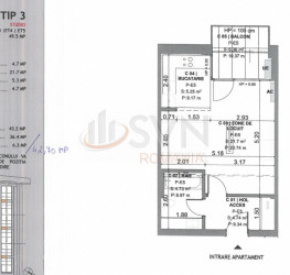 Apartament, 1 camera, 42 mp Ilfov/Centru
