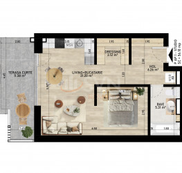 Apartament, 1 room in Gemina by the lake Bucuresti/Pipera