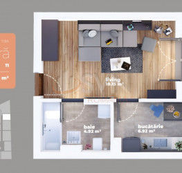 Apartament, 1 room with underground parking included Bucuresti/Titan