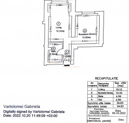 Apartament, 2 camere, 34.63 mp Ilfov/Centru