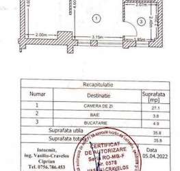 Apartament, 2 camere, 35.08 mp Bucuresti/Floreasca