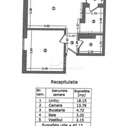 Apartament, 2 camere, 42.13 mp Bucuresti/Sisesti