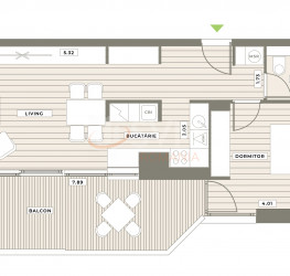 Apartament, 2 camere, 42.82 mp Bucuresti/Baneasa