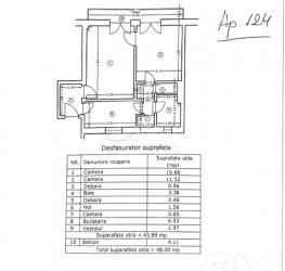 Apartament, 2 camere, 43.89 mp Bucuresti/Piata Romana