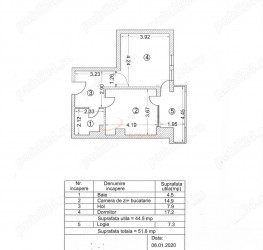 Apartament, 2 camere, 44.5 mp Bucuresti/Unirii (s3)