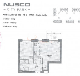 Apartament, 2 camere, 49.69 mp Bucuresti/Aviatiei