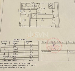 Apartament, 2 camere, 56.4 mp Bucuresti/Dacia