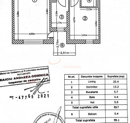 Apartament, 2 camere, 59 mp Bucuresti/Pantelimon