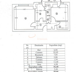 Apartament, 2 camere, 60 mp Bucuresti/Calea Calarasilor