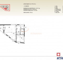 Apartament, 2 camere, 65.83 mp Bucuresti/Pipera