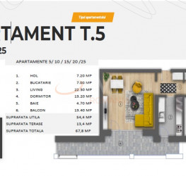 Apartament, 2 camere, 67.8 mp Bucuresti/Piata Unirii (s3)