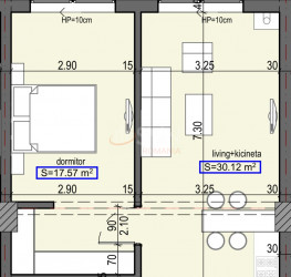 Apartament, 2 camere cu loc parcare exterior inclus Constanta/Centru