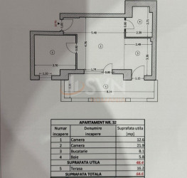 Apartament, 2 camere cu loc parcare exterior inclus Bucuresti/Pipera