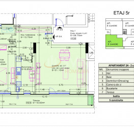 Apartament, 2 camere cu loc parcare subteran inclus Bucuresti/Aviatiei