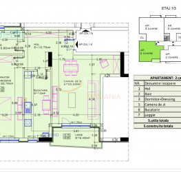 Apartament, 2 camere cu loc parcare subteran inclus Bucuresti/Aviatiei