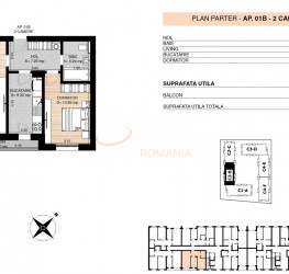 Apartament, 2 camere in MILUNA RESIDENCE Bucuresti/Pipera