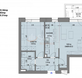 Apartament, 2 rooms, 50.03 mp Bucuresti/Aviatiei