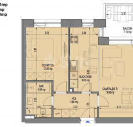 Apartament, 2 rooms, 52.28 mp Bucuresti/Pipera