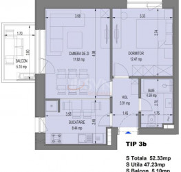 Apartament, 2 rooms, 52.33 mp Bucuresti/Aviatiei