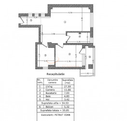 Apartament, 2 rooms, 54.53 mp Bucuresti/Chibrit