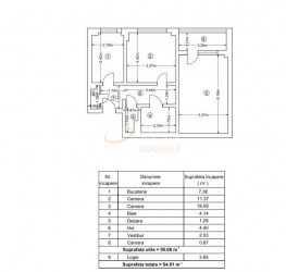 Apartament, 2 rooms, 55 mp Bucuresti/Campia Libertatii