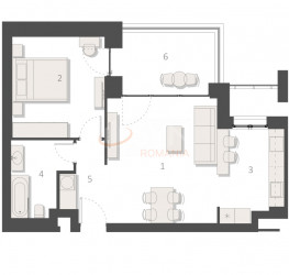 Apartament, 2 rooms, 56.07 mp Bucuresti/Barbu Vacarescu