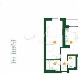 Apartament, 2 rooms, 58.7 mp Bucuresti/Baneasa