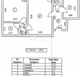 Apartament, 2 rooms, 59 mp Bucuresti/1 Mai
