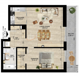 Apartament, 2 rooms in Gemina by the lake Bucuresti/Pipera