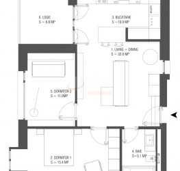 Apartament, 2 rooms with underground parking included Bucuresti/Pipera