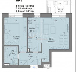 Apartament, 2 rooms with underground parking included Bucuresti/Pipera