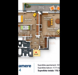 Apartament, 3 camere, 110 mp Bucuresti/Floreasca