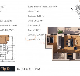 Apartament, 3 camere, 65 mp Bucuresti/13 Septembrie