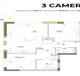 Apartament, 3 camere, 66.9 mp Brasov/Astra