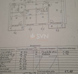 Apartament, 3 camere, 67.85 mp Bucuresti/Lacul Tei