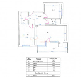 Apartament, 3 camere, 68.03 mp Bucuresti/Doamna Ghica